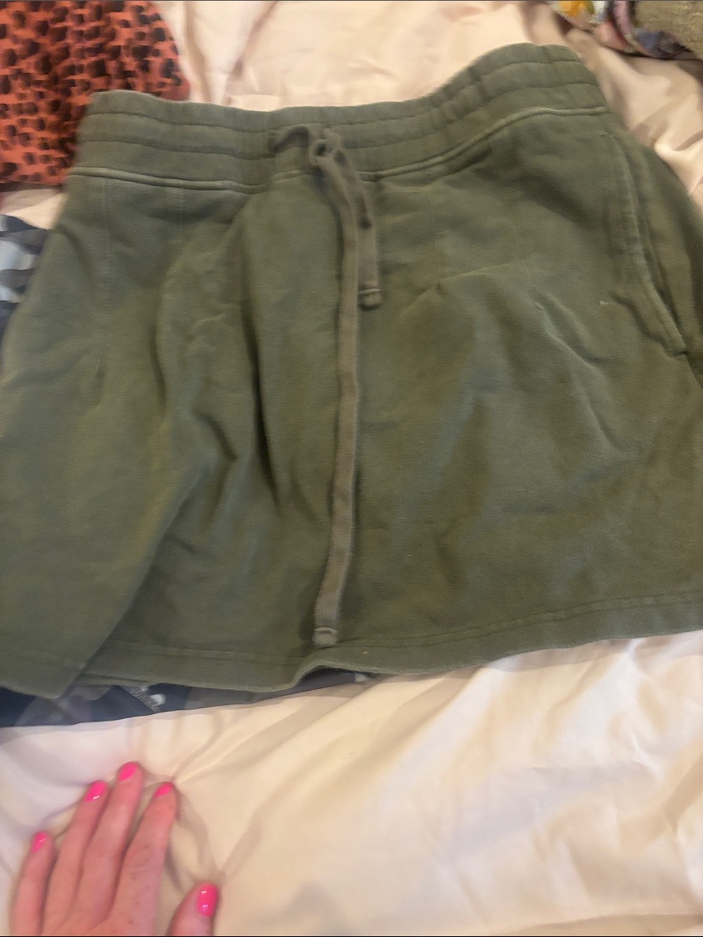 Mono B Olive Green Drawstring Skort